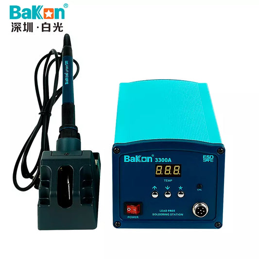 Close-up of LED/LCD display and controls on Bakon BK3300A