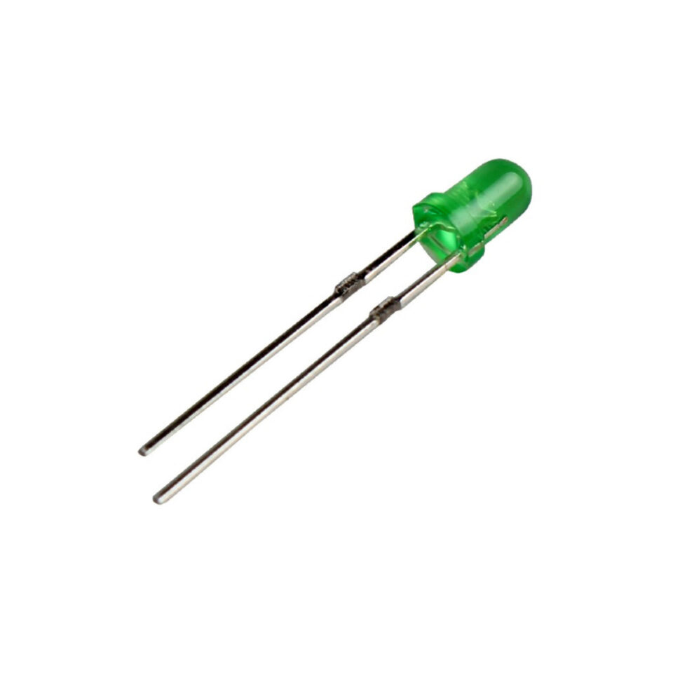 3mm Green LED 2Pin Through Hole Diffused LED