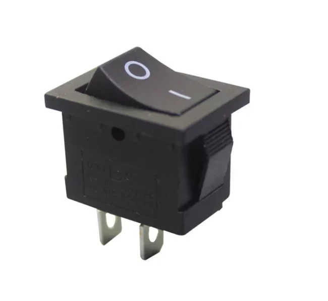 Black Button Black Housing 2 Pin ON-OFF Mini Rocker Switch KCD-002